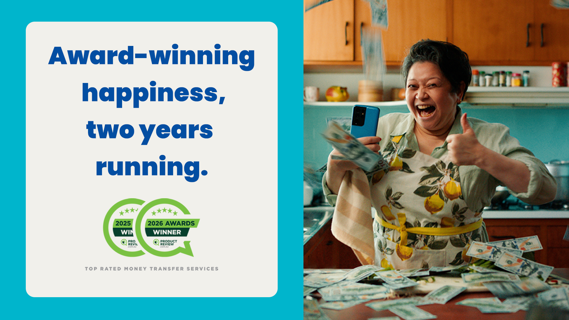 OrbitRemit is a ProductReview.com.au Award Winner — Two Years Running