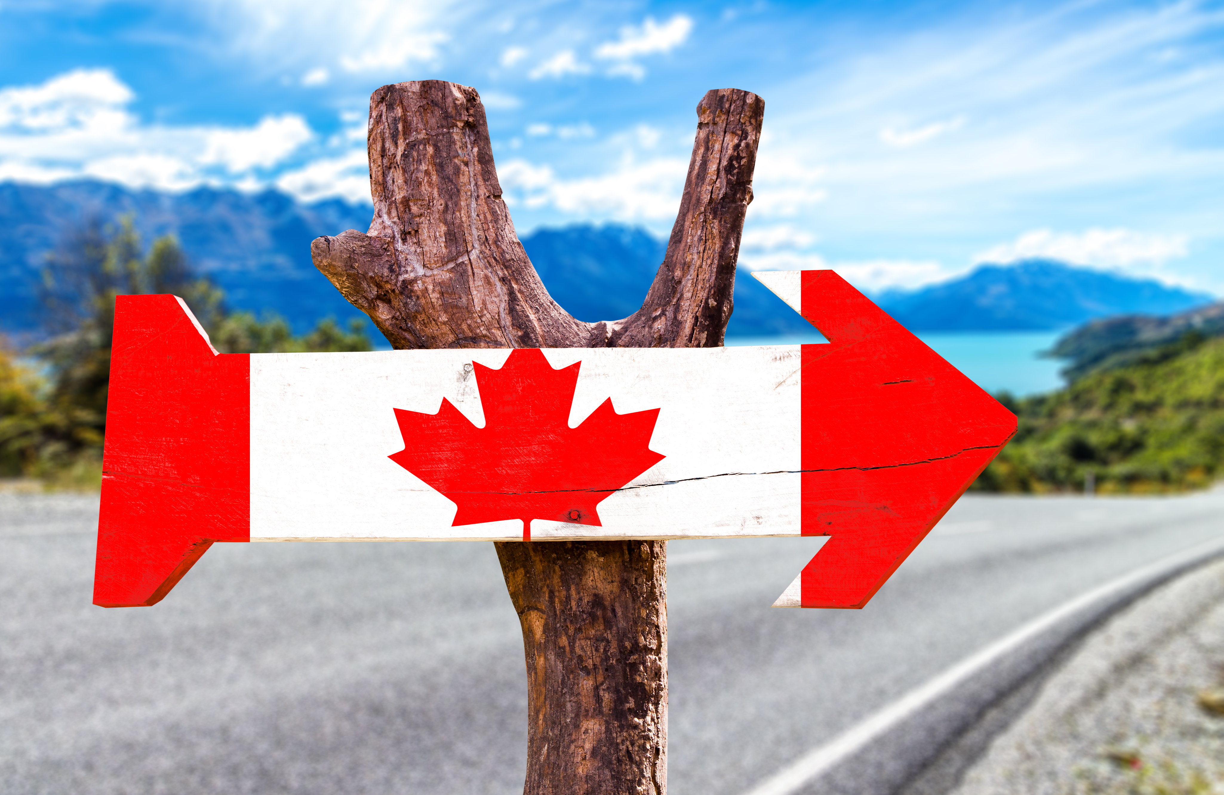 canada wooden sign with a road background 2026 04 14 00 09 24 utc